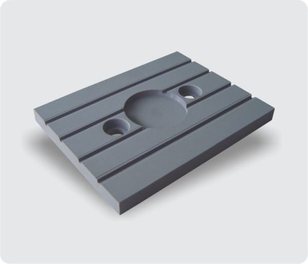 2299 - SAPATA AÇO 8 X 75 X 98mm (2 FUROS Ø7mm) (FURO CENTRAL Ø32mm)