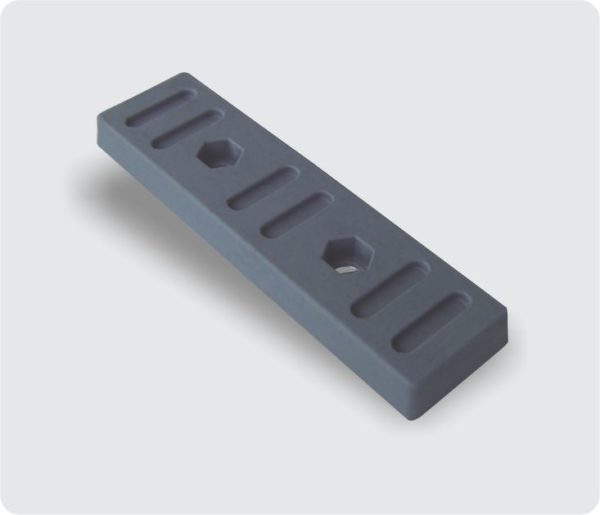 2320 - BORRACHA SAPATA AÇO 8,5 X 27 X 98mm( 2 FUROS Ø5,0mm)